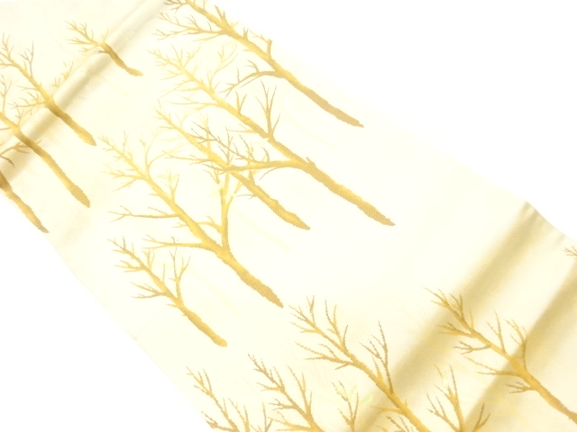 リサイクル　木々模様織出し名古屋帯